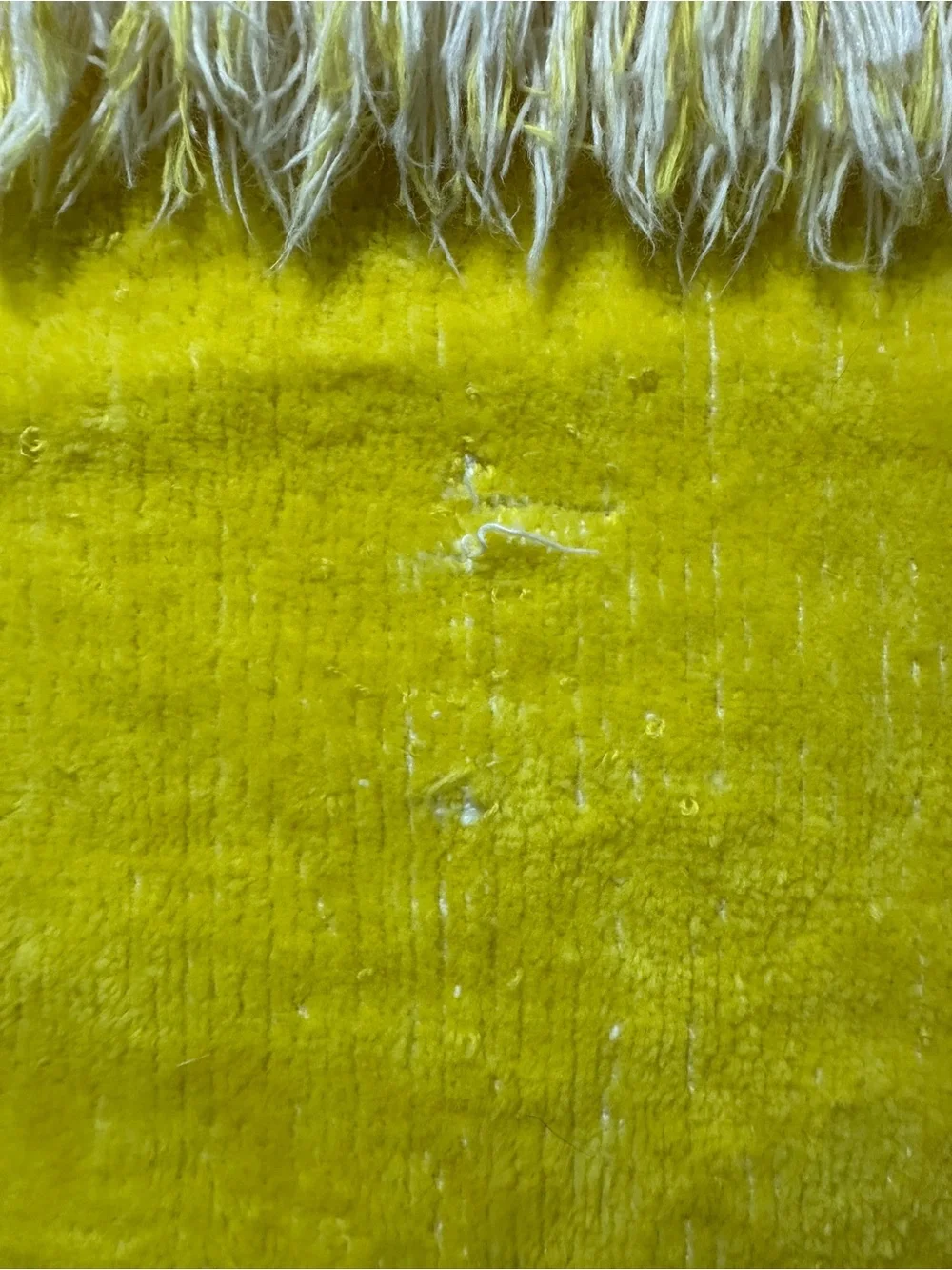 Vintage MCM Floral Fringed Cotton Towel 21x42